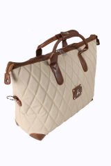 M 632 Mega Bag El, Omuz Çantası, Seyahat Çantası, Kapitone Kumaş Vizon-Taba