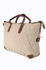 M 632 Mega Bag El, Omuz Çantası, Seyahat Çantası, Kapitone Kumaş Vizon-Taba