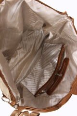 M 632 Mega Bag El, Omuz Çantası, Seyahat Çantası, Kapitone Kumaş Vizon-Taba