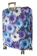 (My#145 Mor Çiçekler) VALİZLER İÇİN KILIF SETİ (KABİN ORTA VE BÜYÜK)