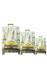 (My#146 NEWYORK TAXI) VALİZLER İÇİN KILIF SETİ (KABİN ORTA VE BÜYÜK)