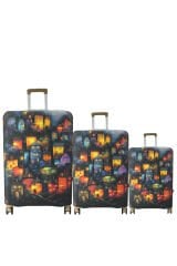 (My#150 Evler) VALİZLER İÇİN KILIF SETİ (KABİN ORTA VE BÜYÜK)