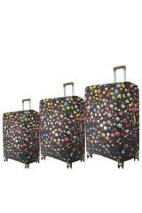 (My#151 Kır Çiçekleri) VALİZLER İÇİN KILIF SETİ (KABİN ORTA VE BÜYÜK)