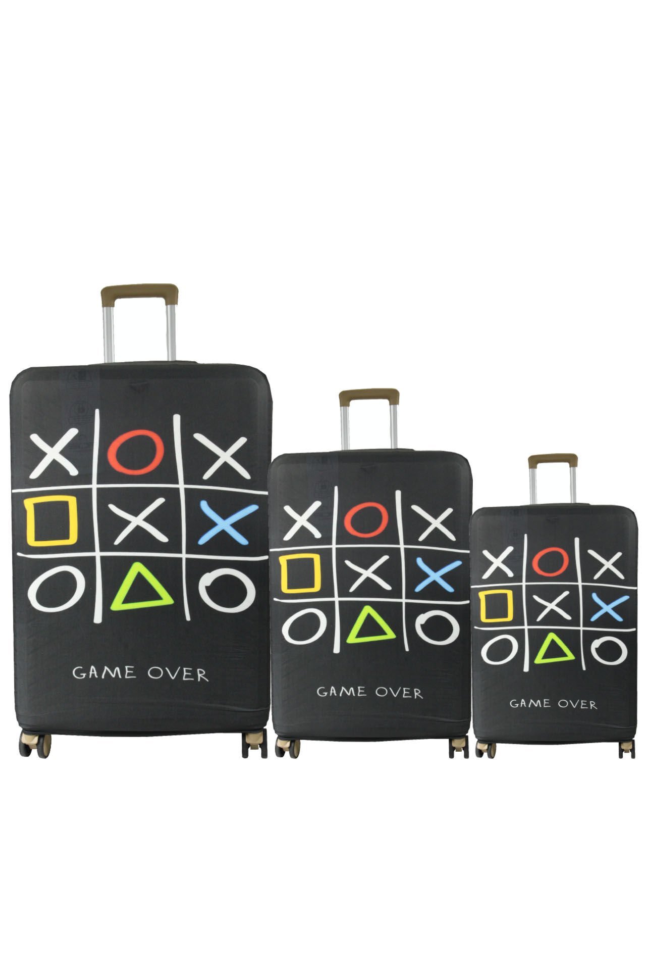 (My#154 Game Over) VALİZLER İÇİN KILIF SETİ (KABİN ORTA VE BÜYÜK)