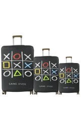 (My#154 Game Over) VALİZLER İÇİN KILIF SETİ (KABİN ORTA VE BÜYÜK)