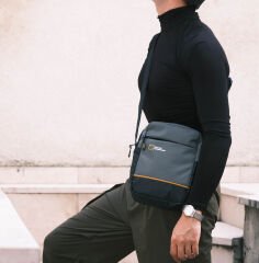 M 1020 Mega Bag Erkek Omuz Askılı Portföy Çanta, El Çantası Gri