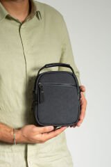 M 413 Mega Bag Erkek Omuz Askılı Portföy Çanta, El Çantası Siyah-Siyah