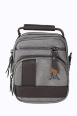 M 413 Mega Bag Erkek Omuz Askılı Portföy Çanta, El Çantası Gri-Kahve