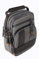 M 413 Mega Bag Erkek Omuz Askılı Portföy Çanta, El Çantası Gri-Kahve