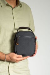 M 413 Mega Bag Erkek Omuz Askılı Portföy Çanta, El Çantası Siyah-Kahve