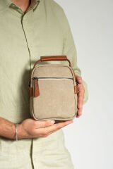 M 413 Mega Bag Erkek Omuz Askılı Portföy Çanta, El Çantası Camel-Taba