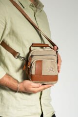 M 413 Mega Bag Erkek Omuz Askılı Portföy Çanta, El Çantası Camel-Taba