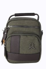 M 413 Mega Bag Erkek Omuz Askılı Portföy Çanta, El Çantası Yeşil-Kahve