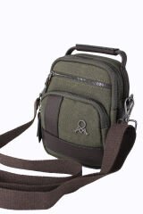 M 413 Mega Bag Erkek Omuz Askılı Portföy Çanta, El Çantası Yeşil-Kahve