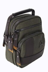 M 413 Mega Bag Erkek Omuz Askılı Portföy Çanta, El Çantası Yeşil-Kahve