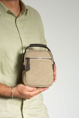 M 413 Mega Bag Erkek Omuz Askılı Portföy Çanta, El Çantası Camel-Kahve