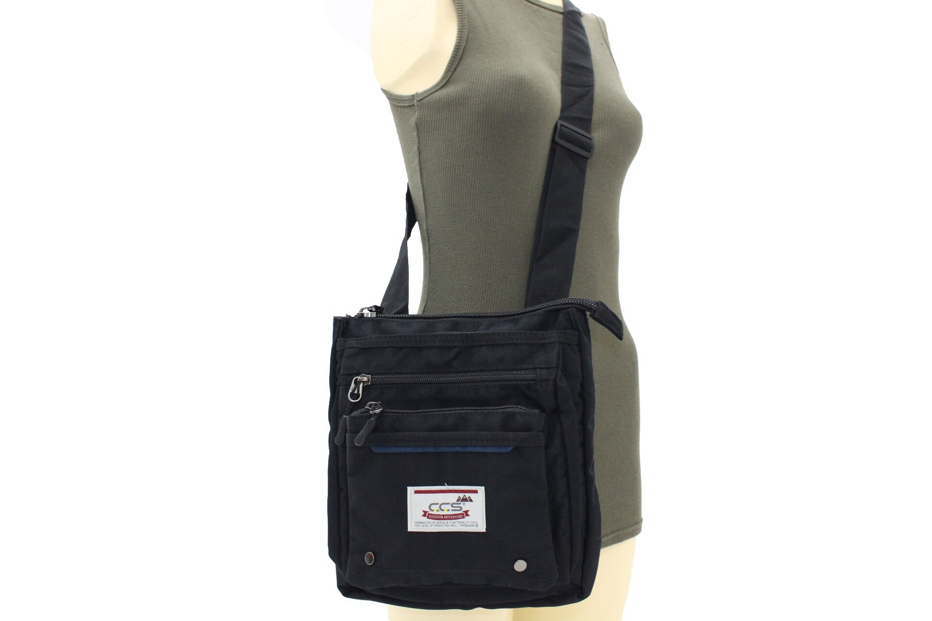 Ççs 31245 Polyester Kumaş Kadın Çapraz Omuz Çanta Siyah