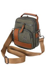 M 413 Mega Bag Erkek Omuz Askılı Portföy Çanta, El Çantası Yeşil-Taba