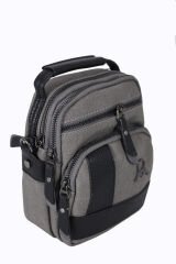 M 413 Mega Bag Erkek Omuz Askılı Portföy Çanta, El Çantası Gri-Siyah