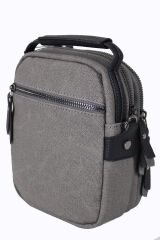 M 413 Mega Bag Erkek Omuz Askılı Portföy Çanta, El Çantası Gri-Siyah