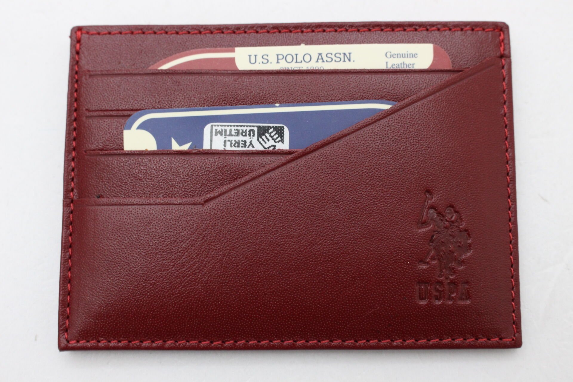 Plcuz 8435 U.S.Polo Assn.Hakiki Deri Kartlık Bordo