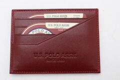 Plcuz 8435 U.S.Polo Assn.Hakiki Deri Kartlık Bordo