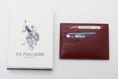 Plcuz 8435 U.S.Polo Assn.Hakiki Deri Kartlık Bordo
