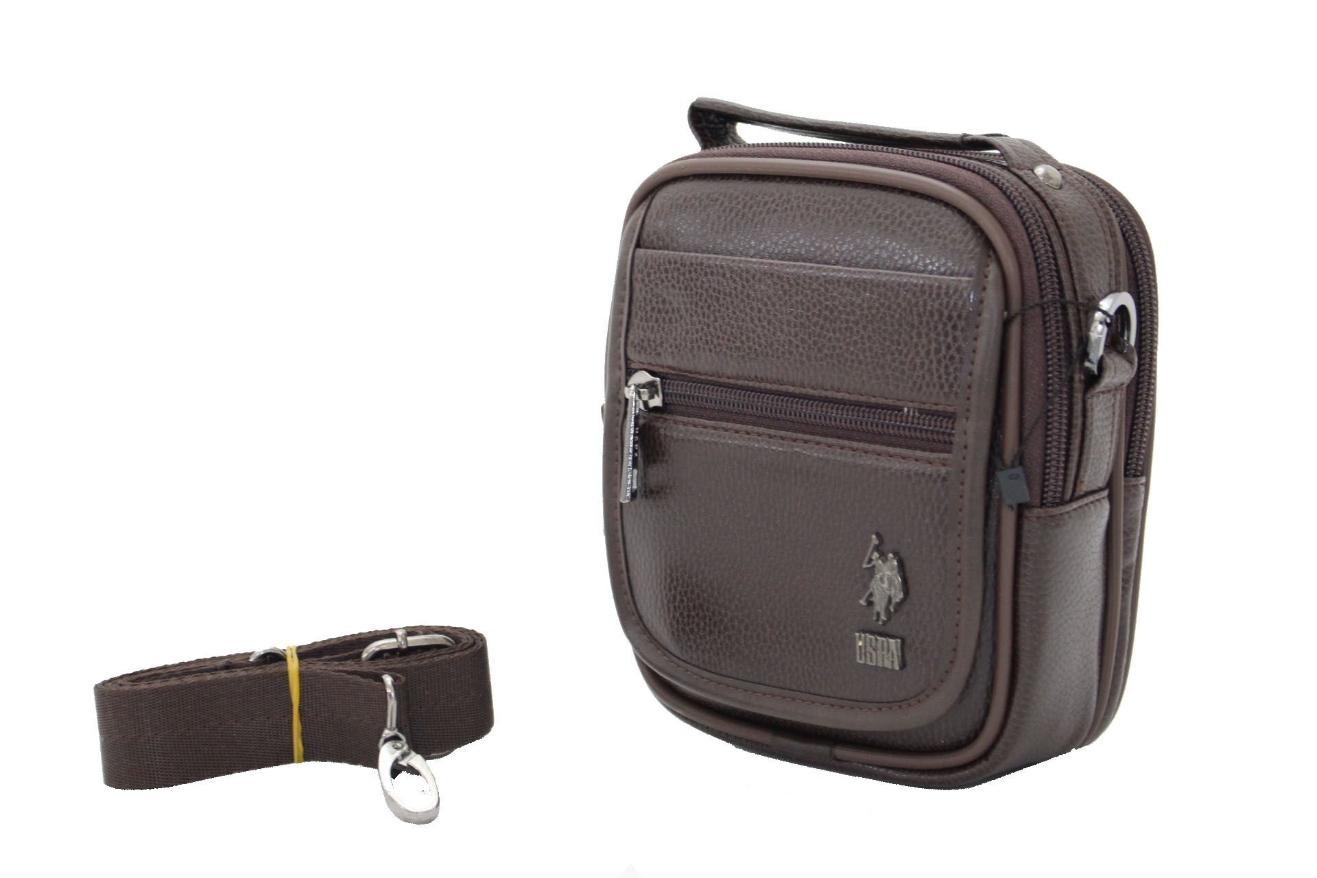 Plevr 8416 Us Polo Suni Deri Omuz Askılı, Kulplu Portföy Çanta Kahverengi