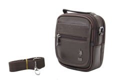 Plevr 8416 Us Polo Suni Deri Omuz Askılı, Kulplu Portföy Çanta Kahverengi