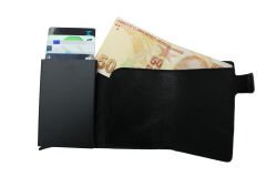 Plcuz 9216 U.S.Polo Assn.Hakiki Deri, Mekanizmalı, Unisex Cüzdan, Kartlık