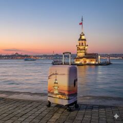 (My#34 Kız Kulesi) VALİZ İÇİN KILIF