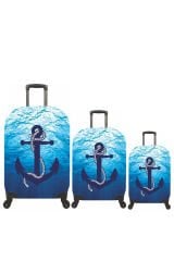 (My#65 Çapa 2) VALİZLER İÇİN KILIF SETİ (KABİN ORTA VE BÜYÜK)