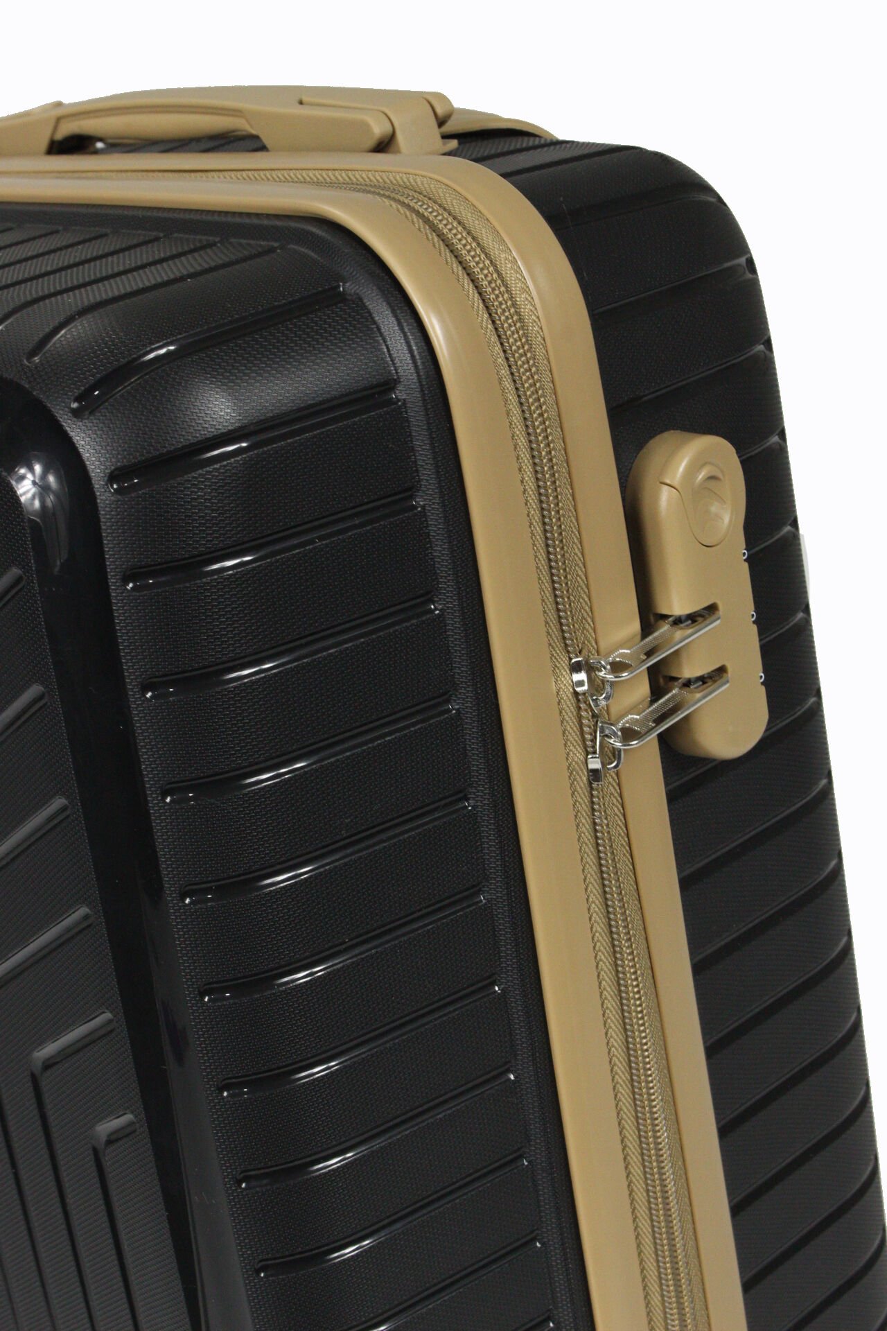 Metropolitan SDR 103 PP Valiz - Kabin Boy Siyah-Şampanya