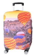 (My#73 Kapadokya 3) VALİZ İÇİN KILIF Turunucu - Büyük Boy