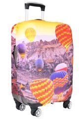 (My#73 Kapadokya 3) VALİZ İÇİN KILIF Turunucu - Büyük Boy