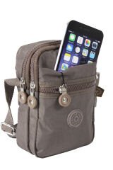 M 227 Mega Bag Krinkıl Kumaş Unisex Küçük Omuz Çantası, Telefonluk Vizon