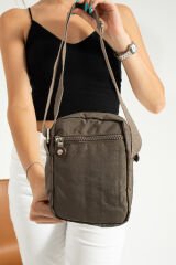 M 227 Mega Bag Krinkıl Kumaş Unisex Küçük Omuz Çantası, Telefonluk Vizon