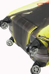 (My#126 Witch 2) VALİZ İÇİN KILIF Gri-Kırmızı - Kabin