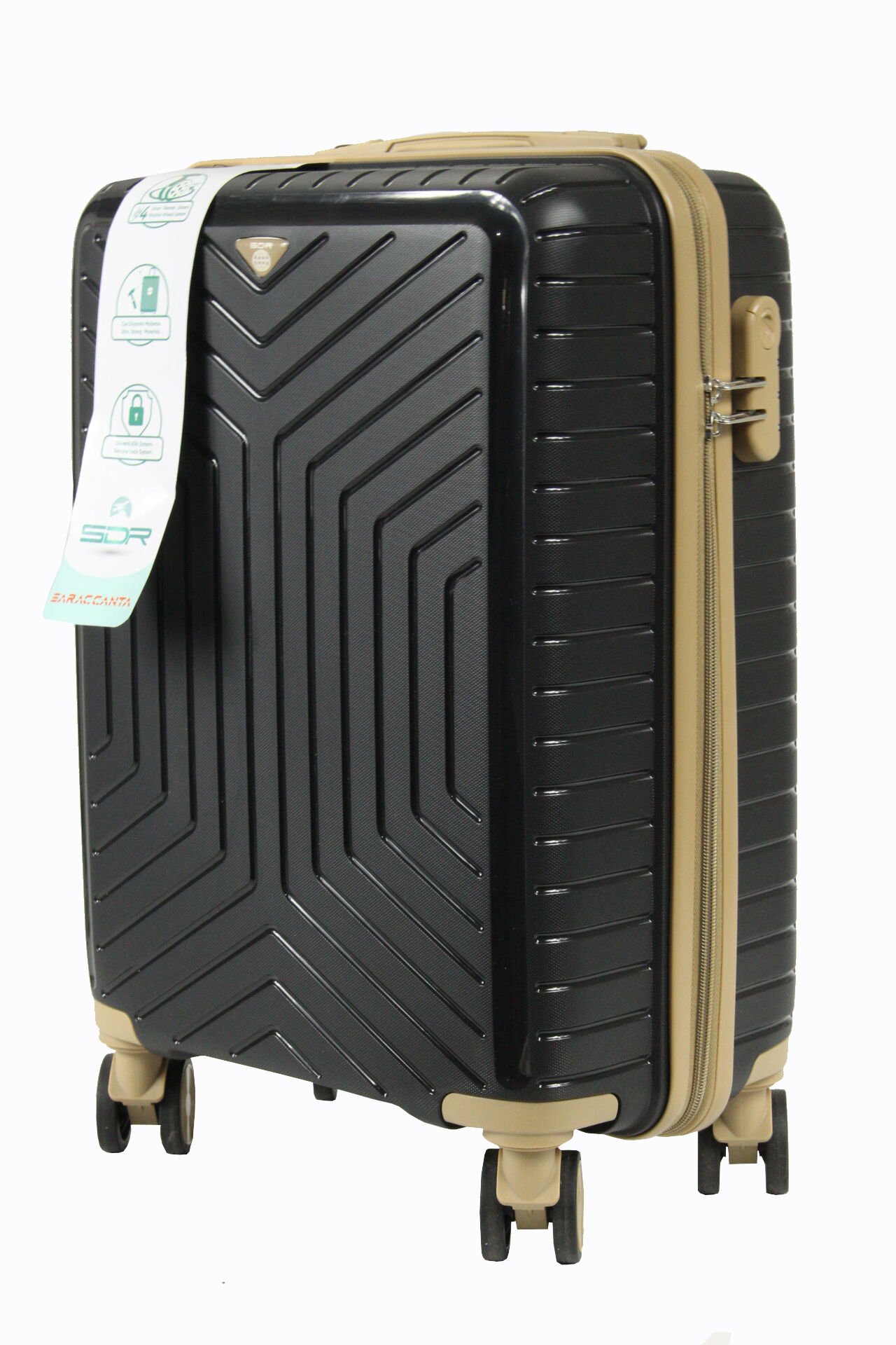 Metropolitan SDR 103 PP Valiz - Orta  Boy Siyah-Şampanya