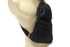 Adm Tr0014 Suni Deri, Tek Omuz Askılı Sırt - Göğüs Çantası - Body Bag