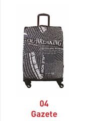 (My#04 Gazete) VALİZLER İÇİN KILIF SETİ (KABİN ORTA VE BÜYÜK)