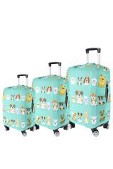 My 78 Küçük Köpekler VALİZ KILIFI / BAVUL KORUYUCU ÖRTÜSÜ Büyük, Orta, Kabin Boy Set