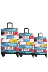 (My#15 Plakalar) VALİZLER İÇİN KILIF SETİ (KABİN ORTA VE BÜYÜK)