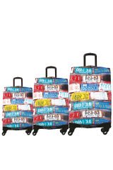 (My#15 Plakalar) VALİZLER İÇİN KILIF SETİ (KABİN ORTA VE BÜYÜK)