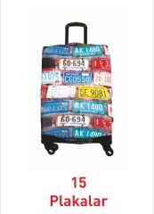 (My#15 Plakalar) VALİZLER İÇİN KILIF SETİ (KABİN ORTA VE BÜYÜK)