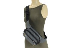M 1018 Mega Bag Bel Çantası, Çapraz Göğüs Çanta Gri