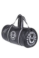 Atmospher Unisex Suni Deri Spor Çanta, Seyahat Çantası Siyah