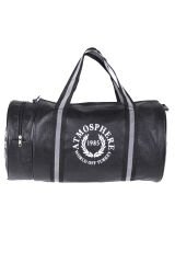 Atmospher Unisex Suni Deri Spor Çanta, Seyahat Çantası Siyah