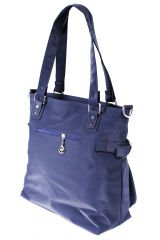 M 525 Mega Bag Saten Deri Kadın El, Kol, Omuz Çantası Lacivert