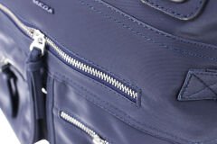 M 525 Mega Bag Saten Deri Kadın El, Kol, Omuz Çantası Lacivert